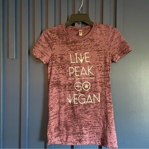 Next Level Apparel purple Burnout 'Live Peak Go Vegan' Short Sleeve Tee